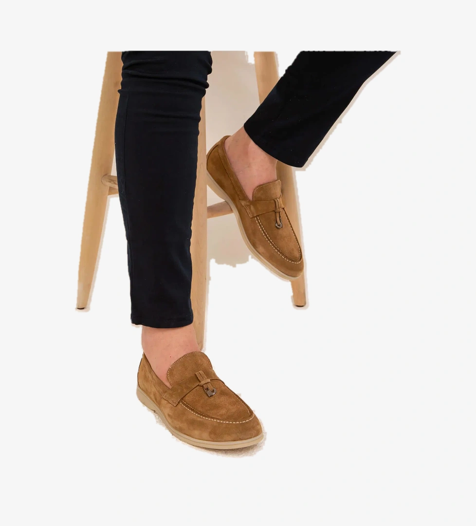 Tamer Tanca Tamer Tanca Erkek Hakiki Deri Tarçın Süet Makosen Ayakkabı model görseli