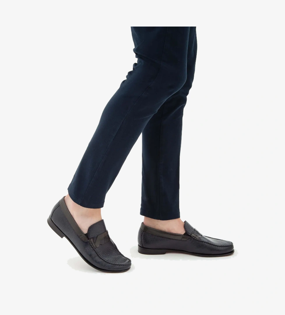 Tamer Tanca Tamer Tanca Erkek Hakiki Deri Lacivert Rok Ayakkabı Casual Ayakkabı | FashFed Lacivert - 1. görsel