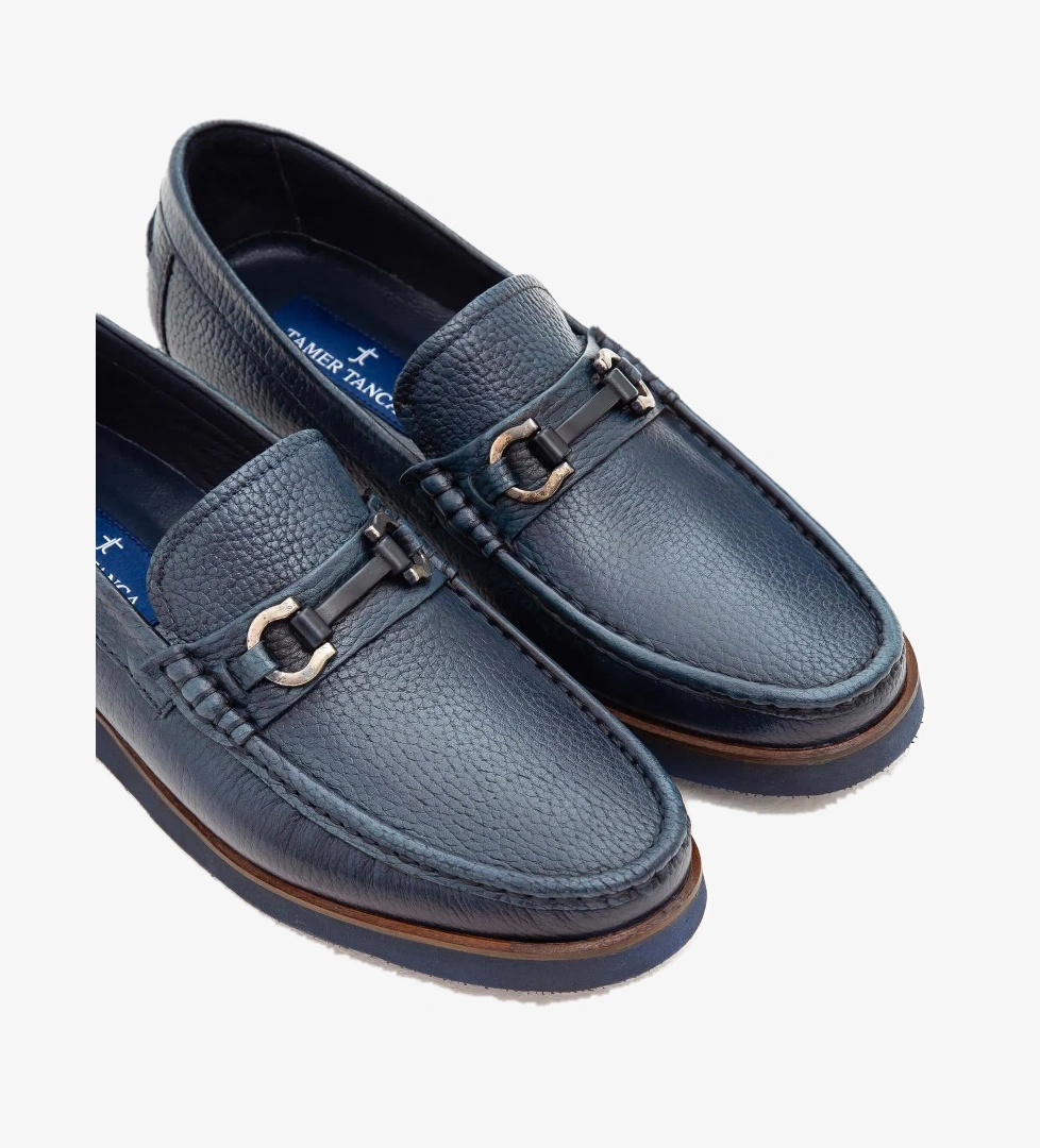 Tamer Tanca Erkek Hakiki Deri Lacivert Casual Ayakkabı - Görsel 1