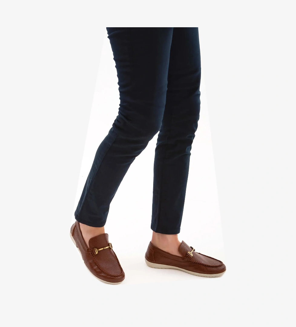 Tamer Tanca Erkek Hakiki Deri Taba Floter Driver Ayakkabı - Görsel 1