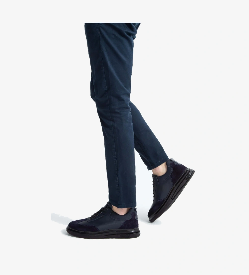 Tamer Tanca Tamer Tanca Erkek Hakiki Deri Lacivert Casual Ayakkabı model görseli