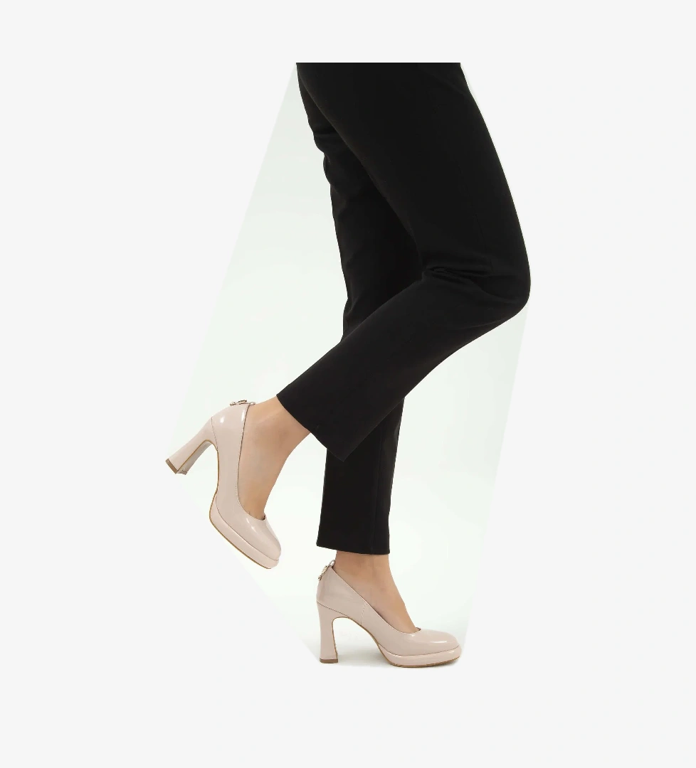 Tamer Tanca Kadın Vegan Bej Stiletto Ayakkabı - Görsel 1