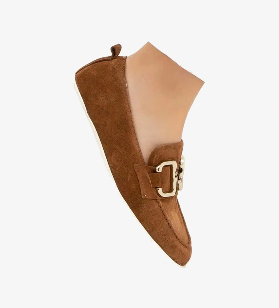 Tamer Tanca Kadın Hakiki Deri Taba Loafer Ayakkabı - Görsel 1