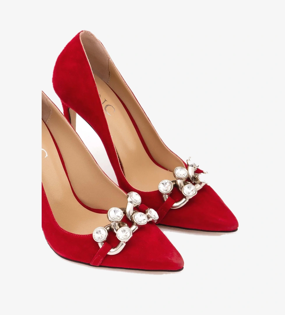 Tamer Tanca Kadın Hakiki Deri Kırmızı Stiletto Ayakkabı - Görsel 1