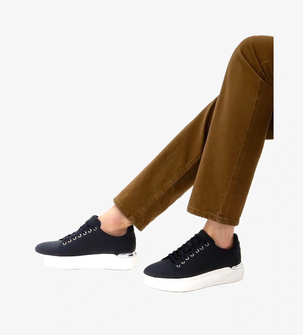 Tamer Tanca Erkek Hakiki Deri Lacivert Sneakers &amp; Spor Ayakkabı - Görsel 1