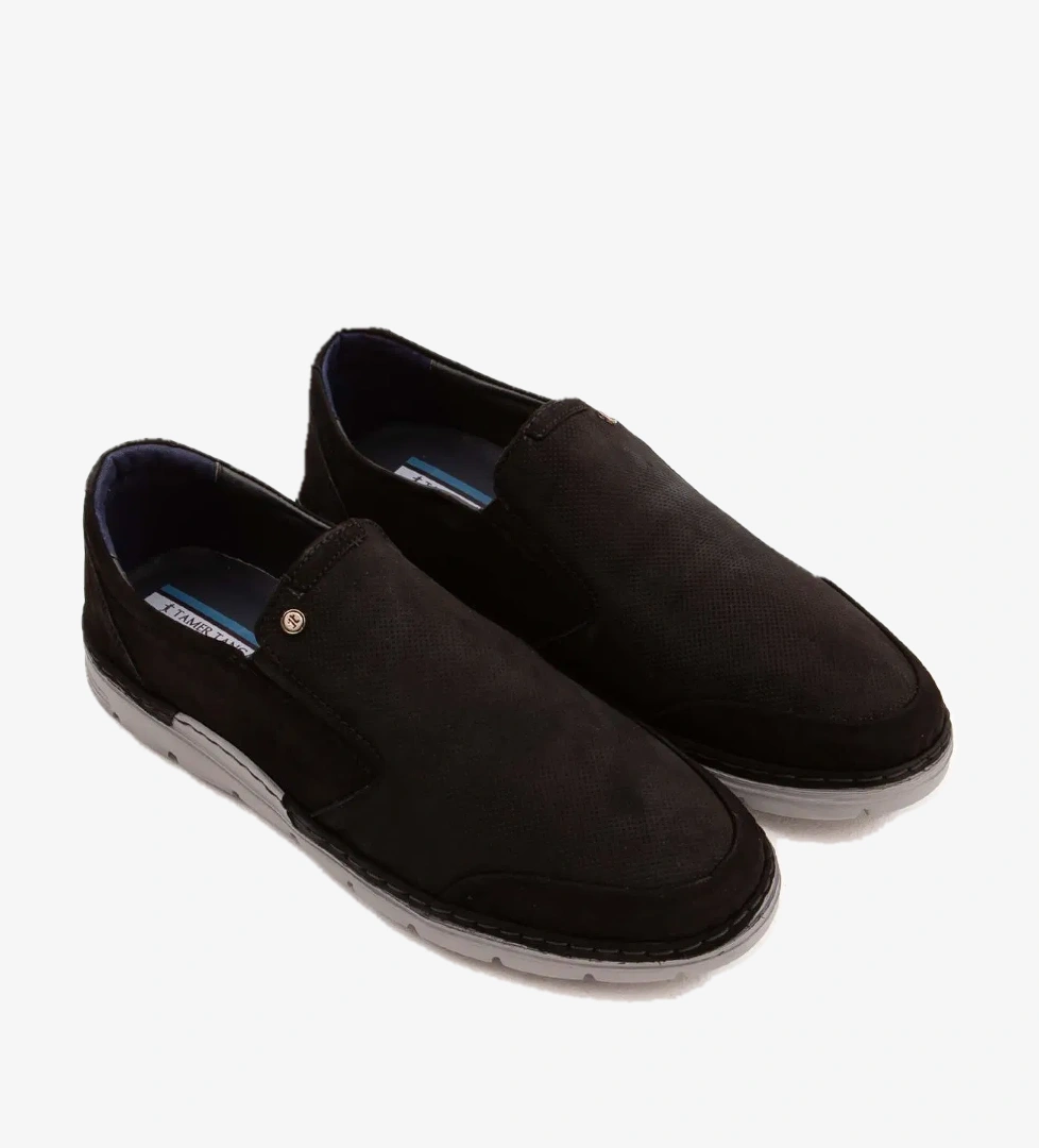 Tamer Tanca Tamer Tanca Erkek Hakiki Deri Siyah Nubuk Casual Ayakkabı | FashFed Siyah - 1. görsel