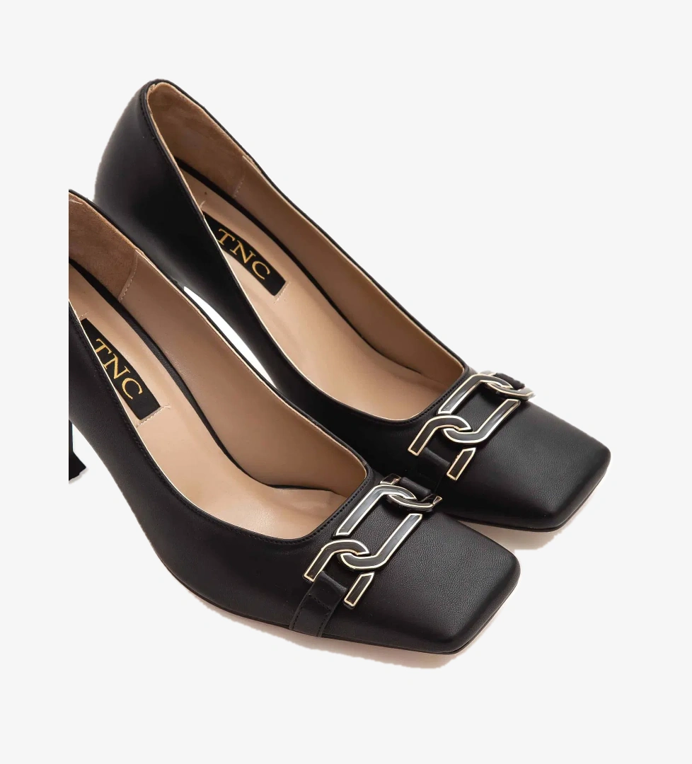 Tamer Tanca Kadın Vegan Siyah Klasik Ayakkabı - Görsel 1