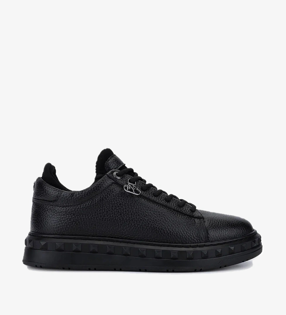 Tamer Tanca Erkek Siyah Deri Sneakers & Spor Ayakkabı - Görsel 1