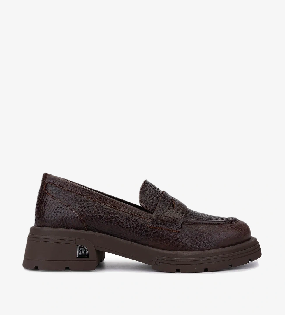 Tamer Tanca Kadın Hakiki Deri Kahverengi Loafer Ayakkabı - Görsel 1