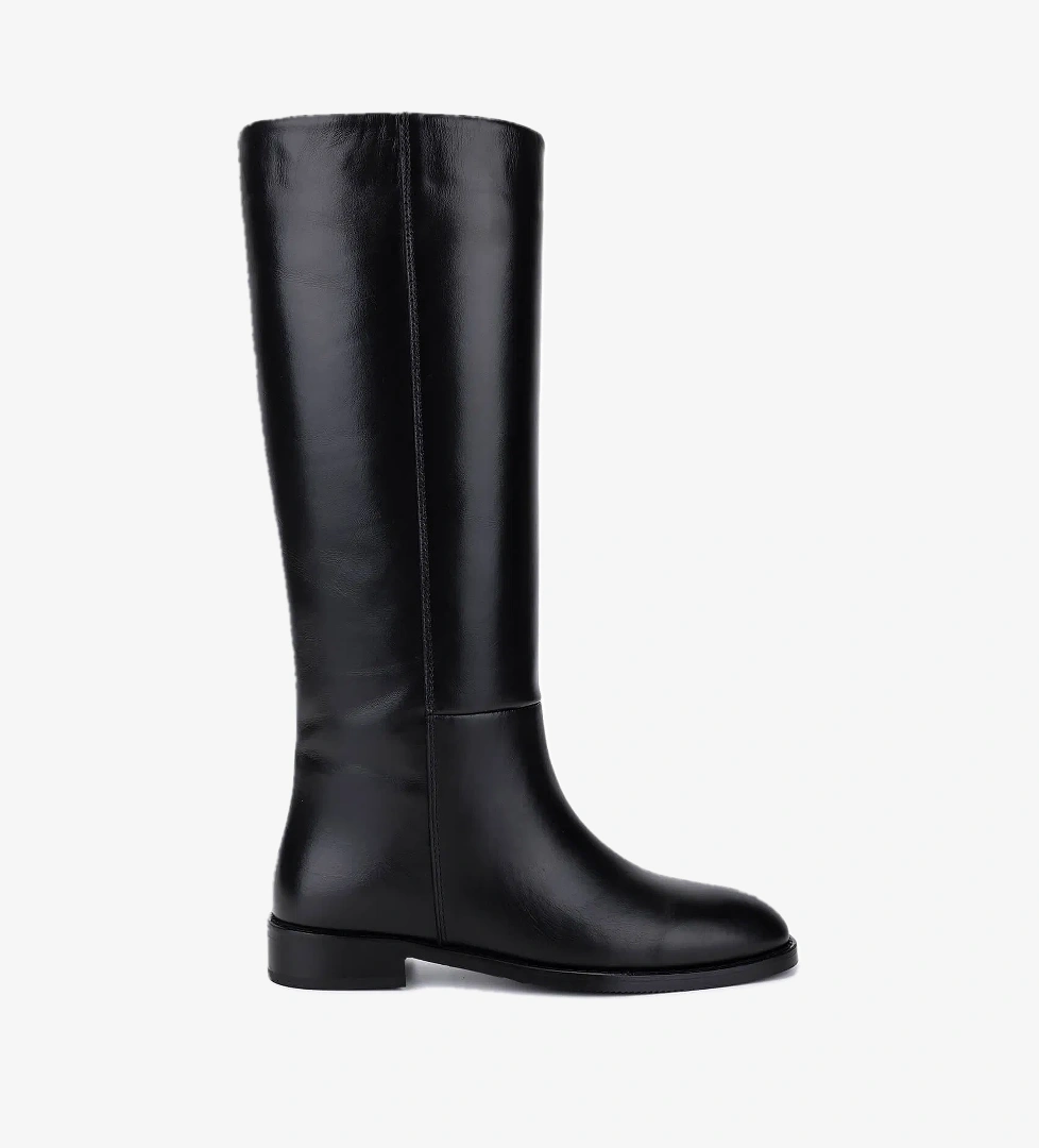 Tamer Tanca Kadın Hakiki Deri Siyah Klasik Çizme - Görsel 1