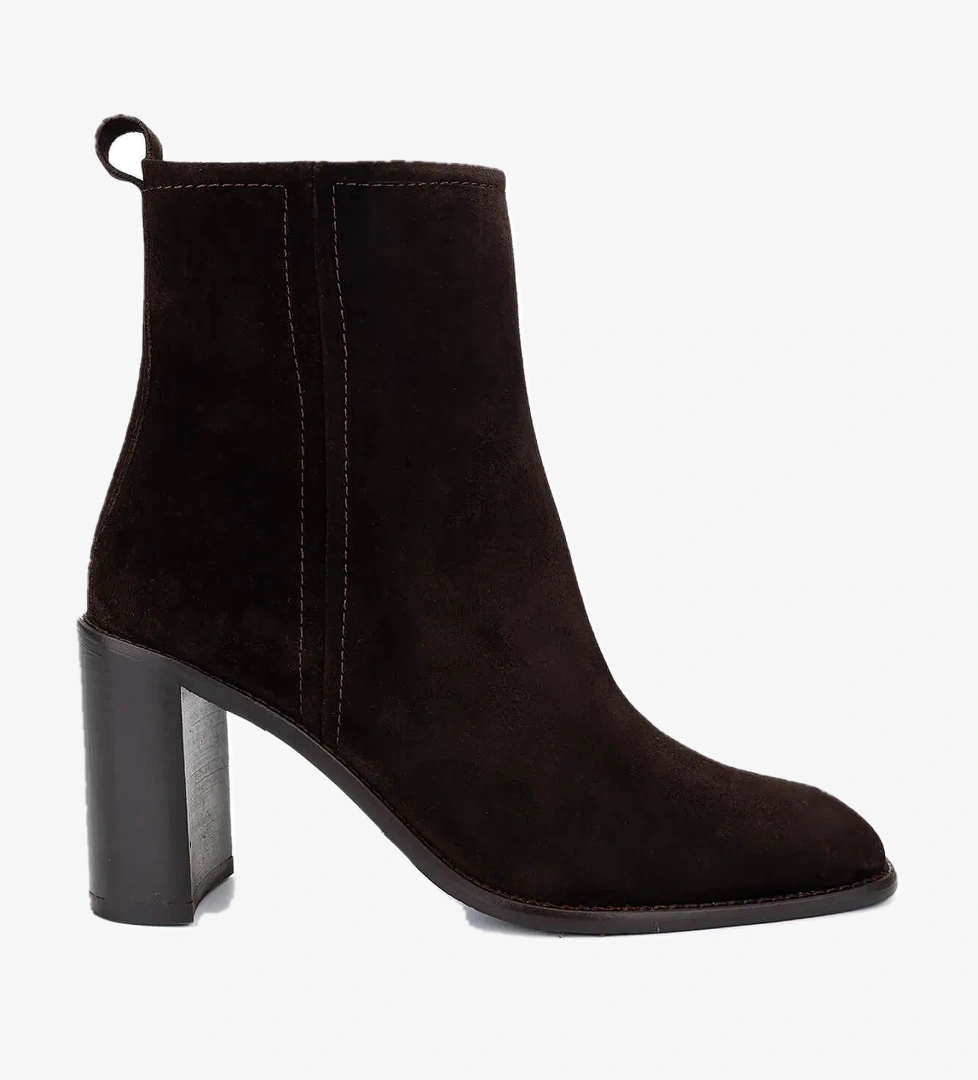 Tamer Tanca Kadın Hakiki Deri Kahverengi Süet Topuklu Bot - Görsel 1