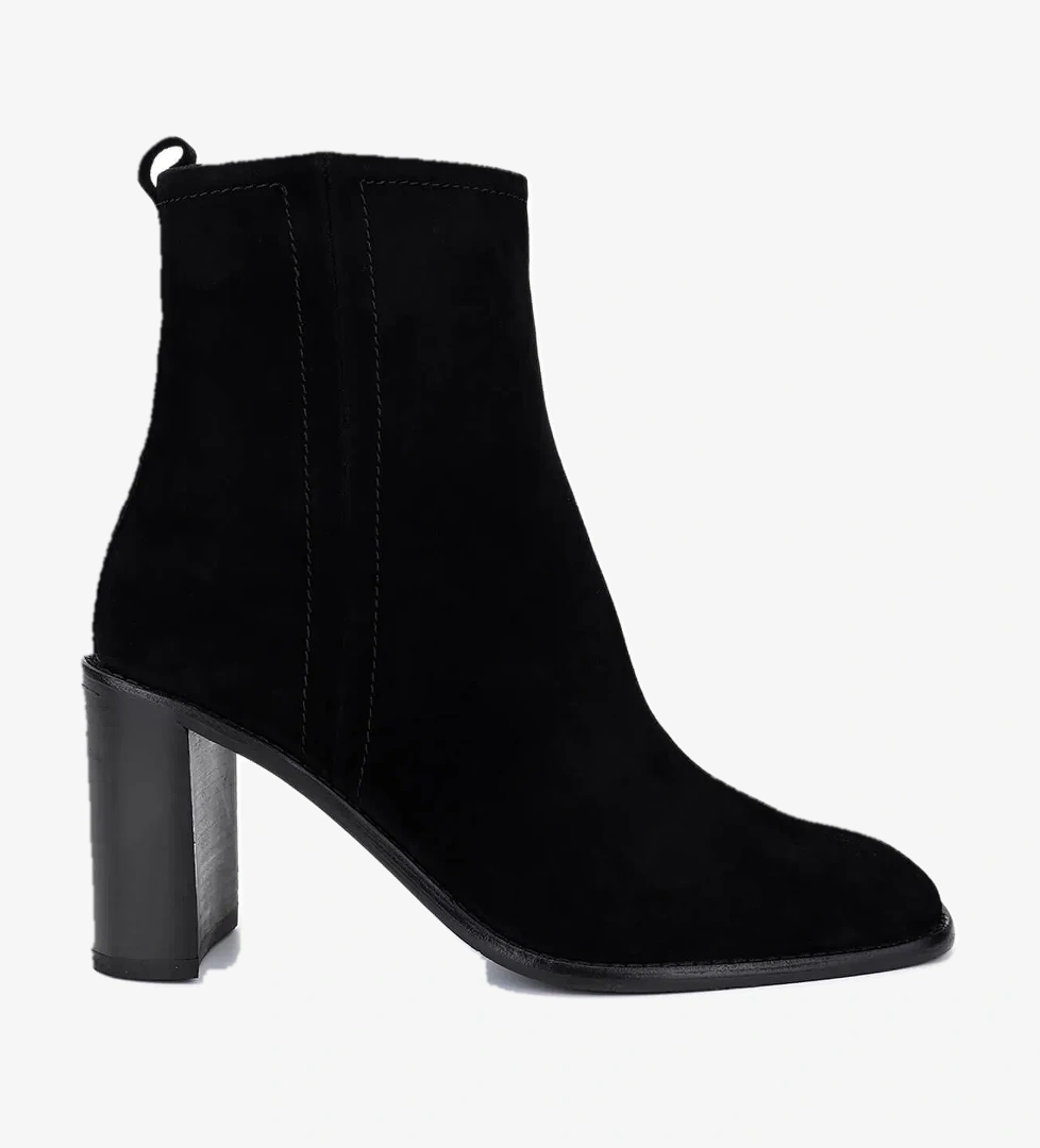 Tamer Tanca Kadın Hakiki Deri Siyah Süet Topuklu Bot - Görsel 1