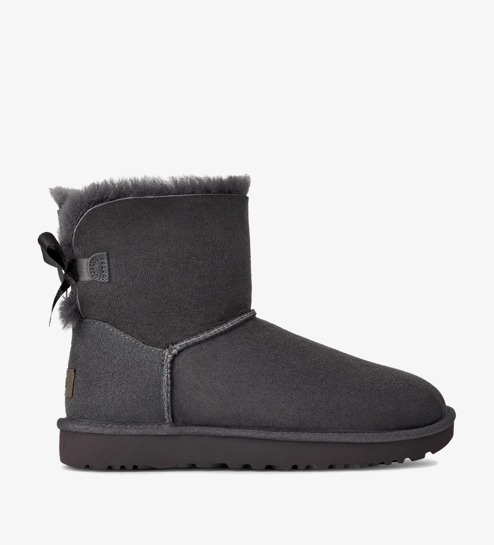 UGG Mini Bailey Bow Kadın Gri Bot - Görsel 1