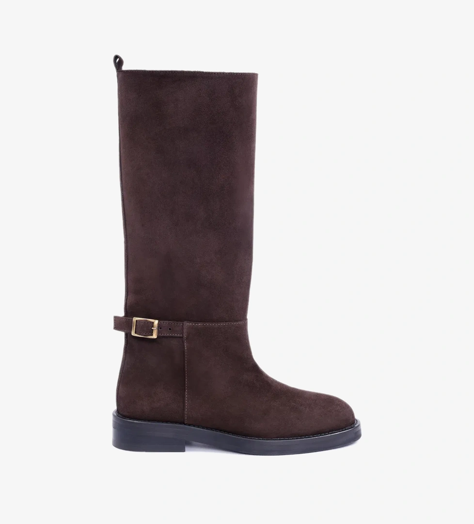 YARGICI Bilekte Atkı Detaylı Deri Çizme