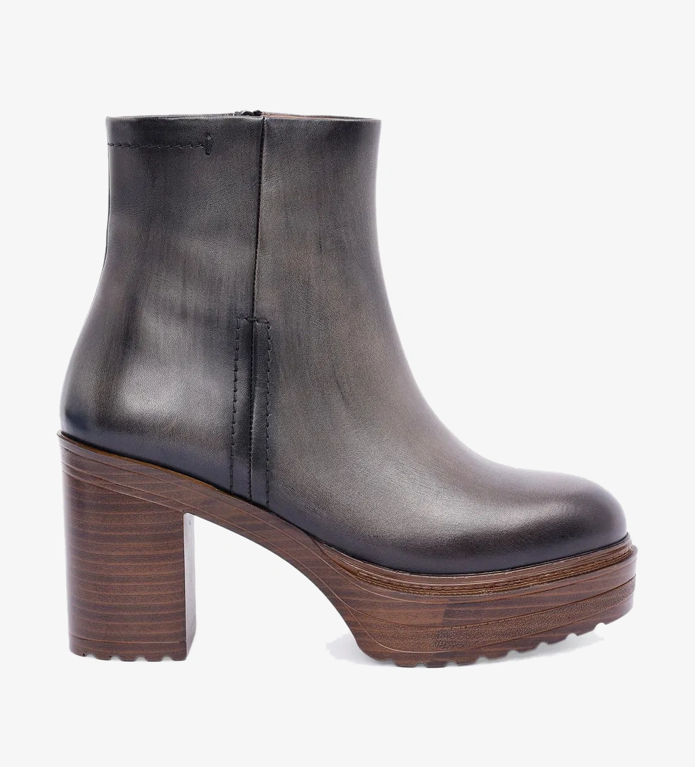 YARGICI Kalın Dolgu Topuklu Deri Bot - Görsel 1