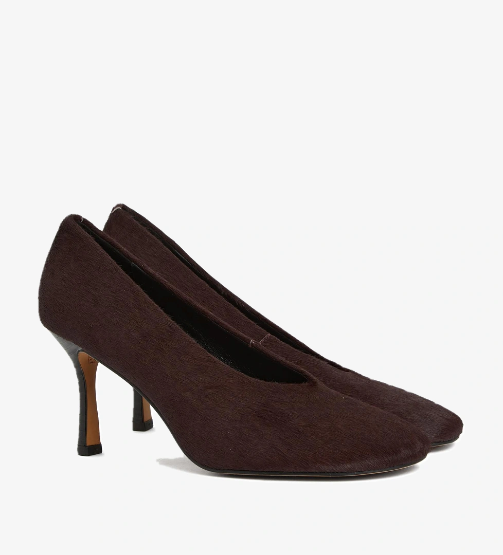 Divarese Kadın Bordo Deri Topuklu Ayakkabı