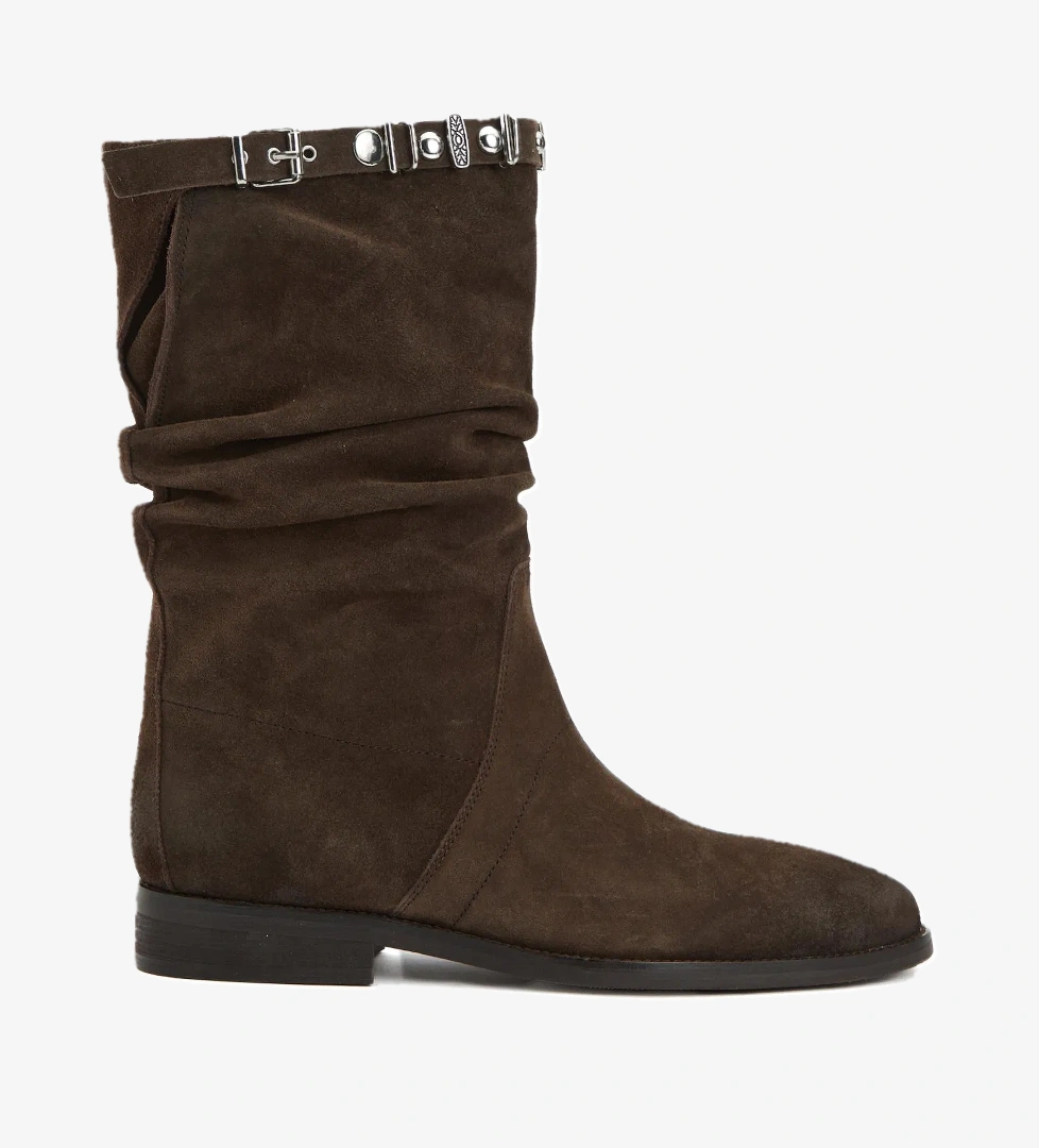 Divarese Kadın Kahverengi Taşlı Süet Bot