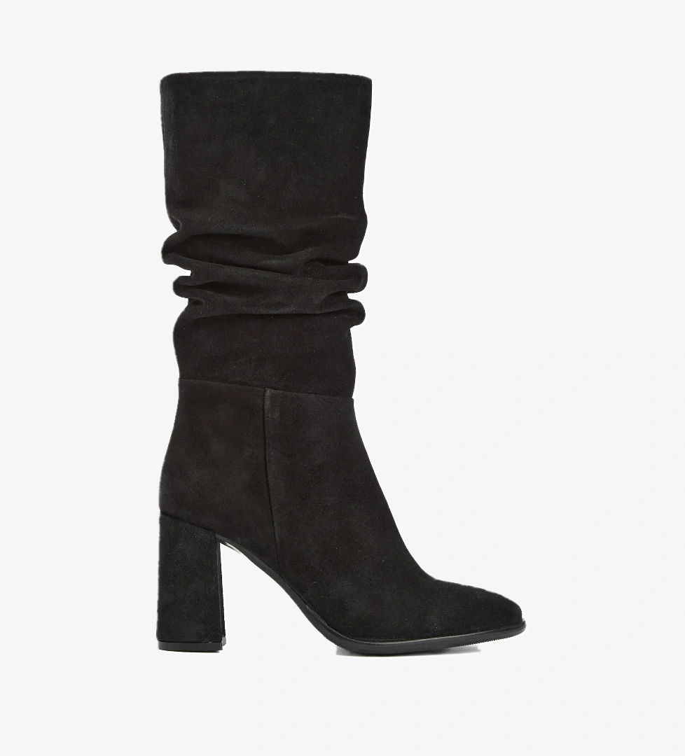 Divarese Kadın Siyah Büzgülü Çizme - Görsel 1