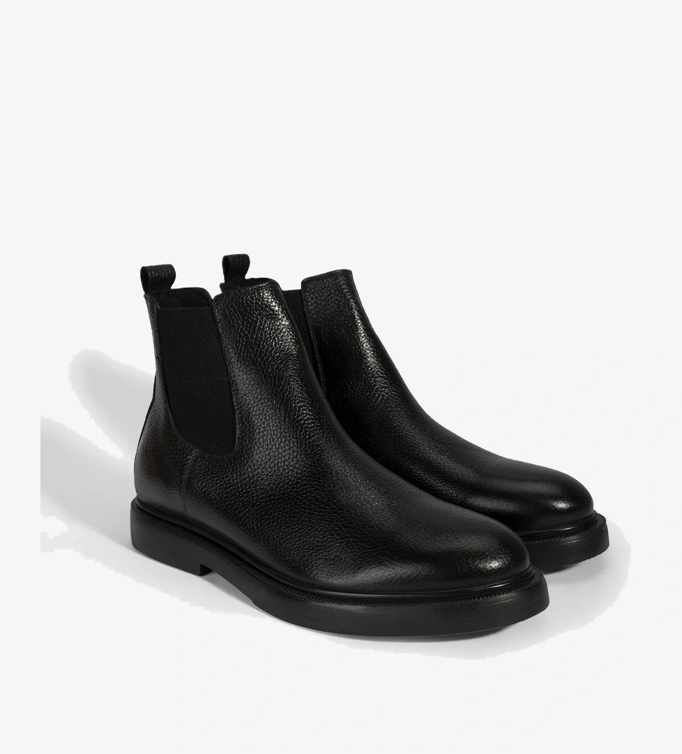 Erkek Siyah Lastikli Deri Bot - Görsel 1