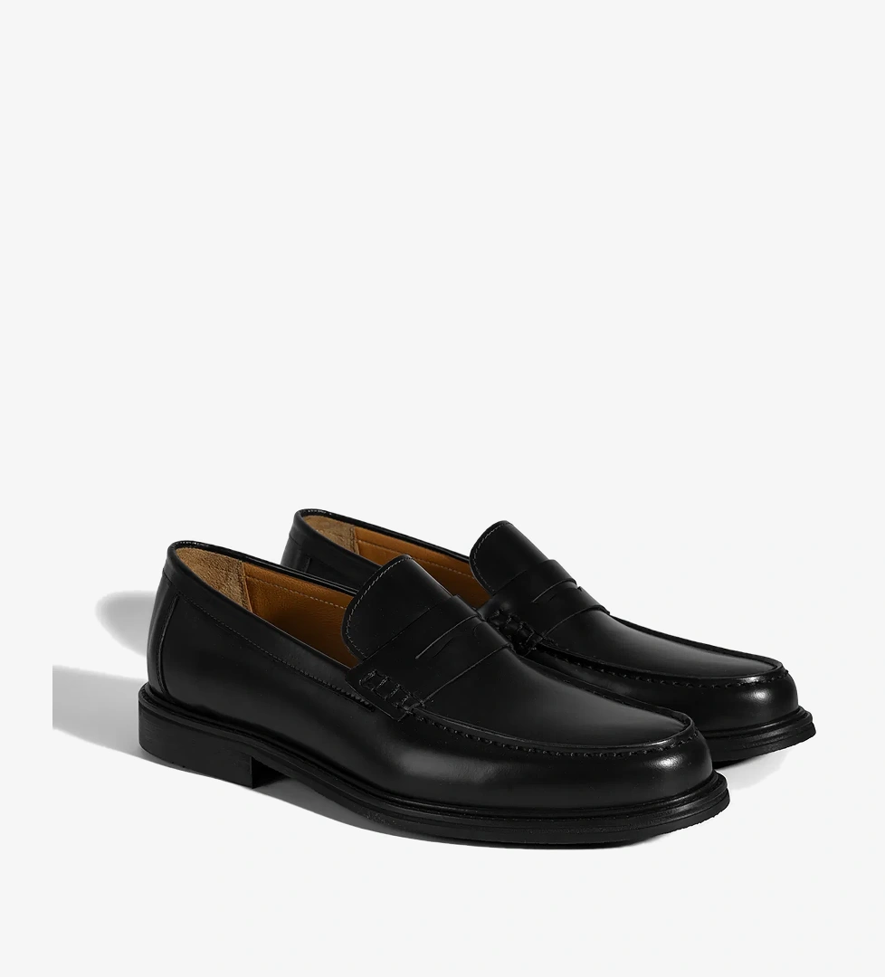 Erkek Siyah Deri Loafer