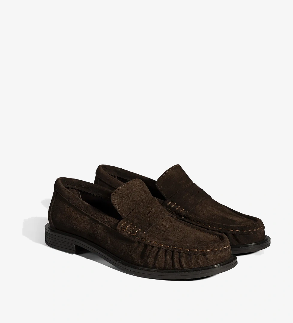 Kadın Taba Süet Deri Loafer