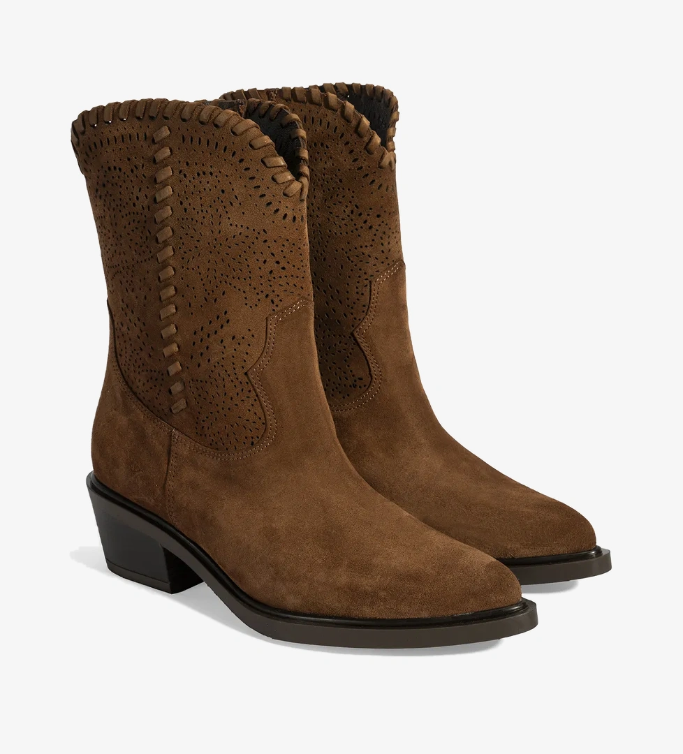 Desa Kadın Taba Süet Deri Kovboy Bot model görseli