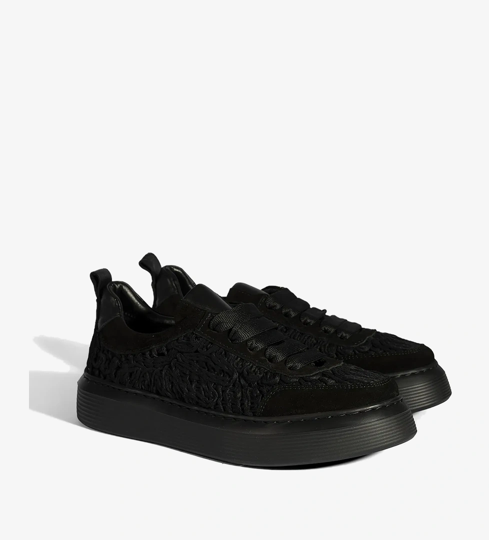 Desa Kadın Siyah Bağcıklı Deri Sneaker model görseli