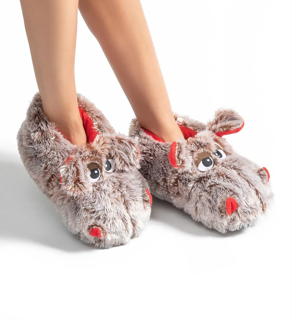 Carmen Unisex Hayvanlı Panduf Gri 36/43 - Görsel 1