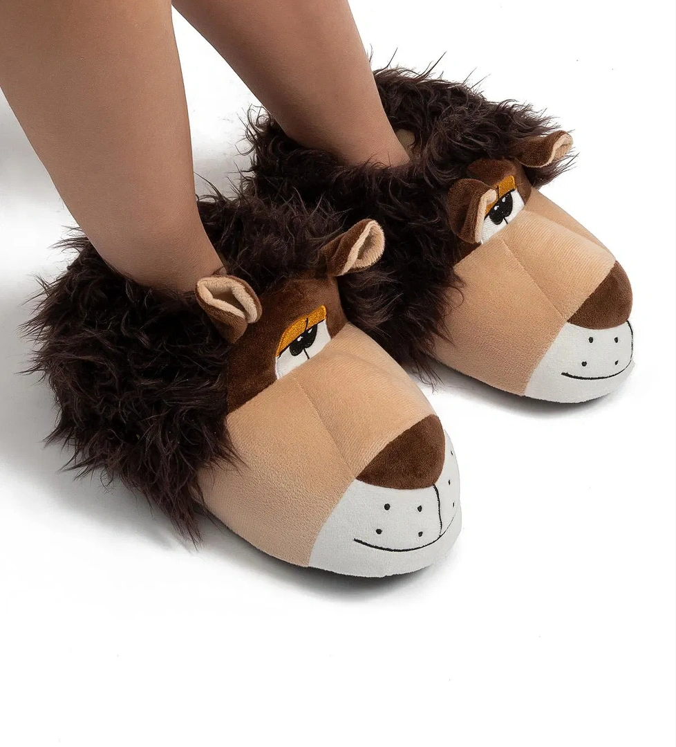 Twigy Aslan Kadın, Garson Boy Hayvanlı Panduf Kahverengi 36/41 model görseli