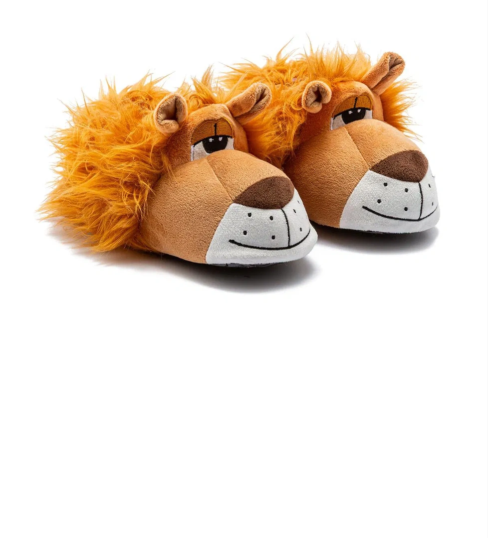 Aslan Kadın, Garson Boy Hayvanlı Panduf Bej 36/41 - Görsel 1