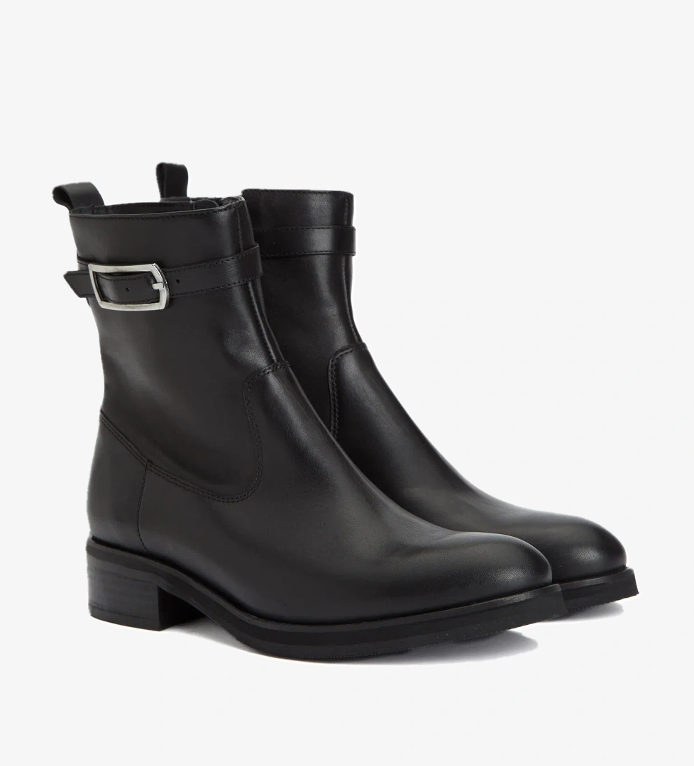 George Hogg Kadın Siyah Toka Detaylı Deri Bot - Görsel 1