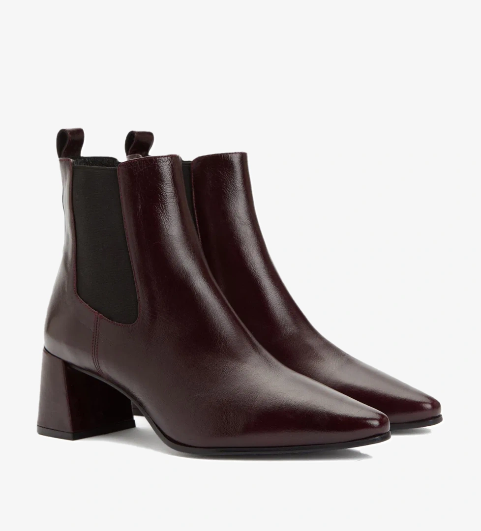 Divarese Kadın Bordo Kroko Desenli Deri Bot - Görsel 1