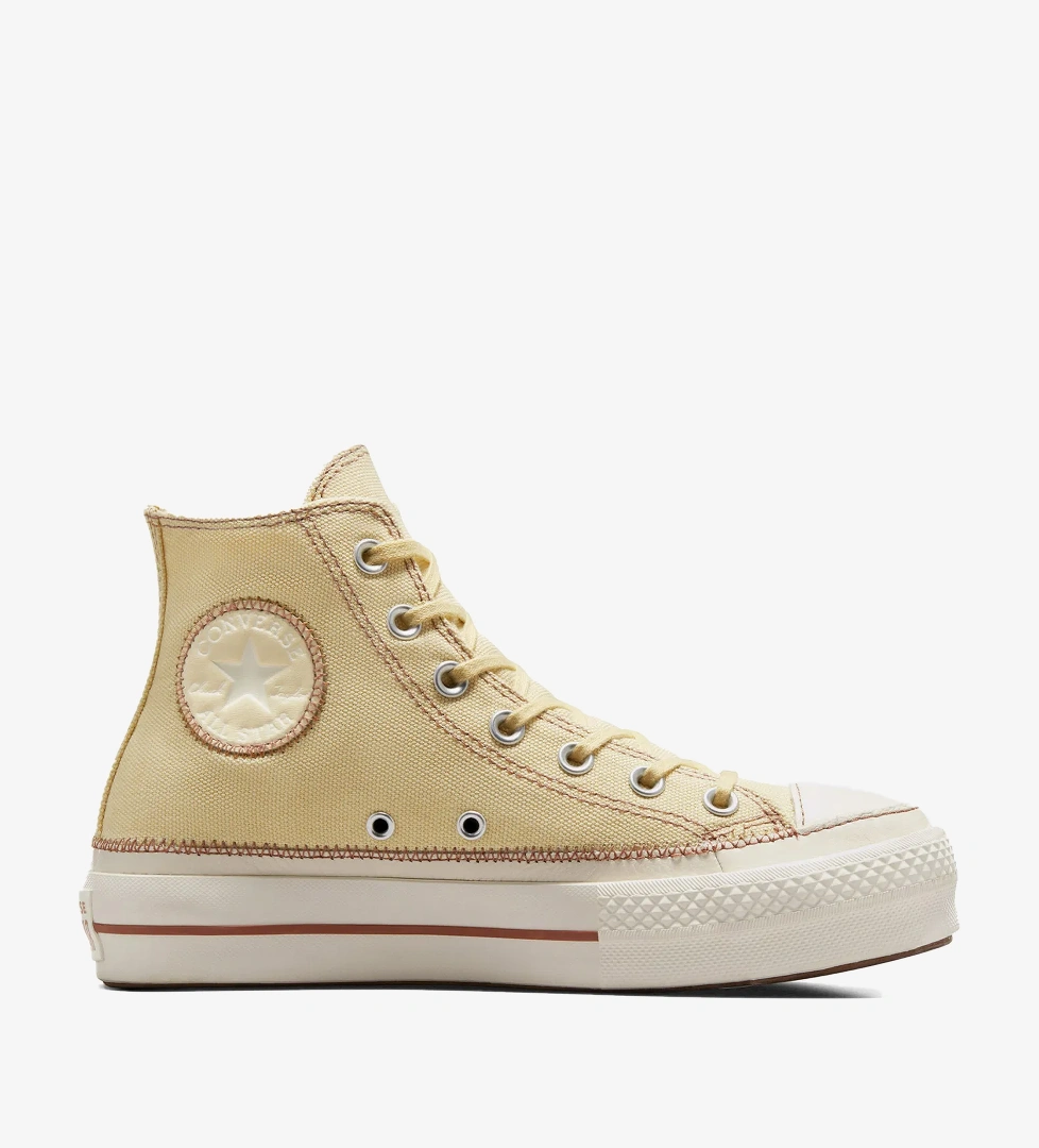 Converse Converse Chuck Taylor All Star Lift Platform Contrast Stitching Kadın Krem Sneaker model görseli