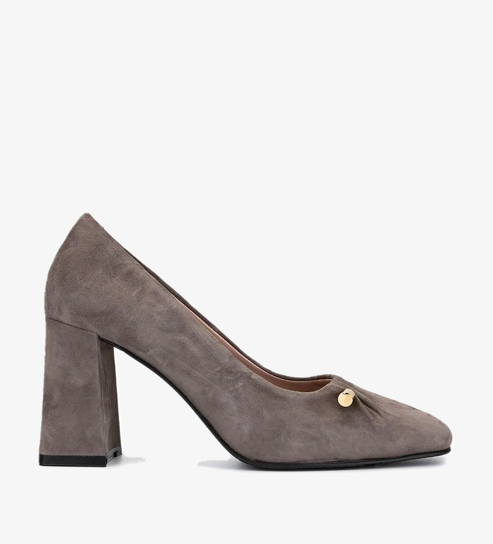 Tamer Tanca Kadın Hakiki Deri Vizon Süet Topuklu Ayakkabı - Görsel 1