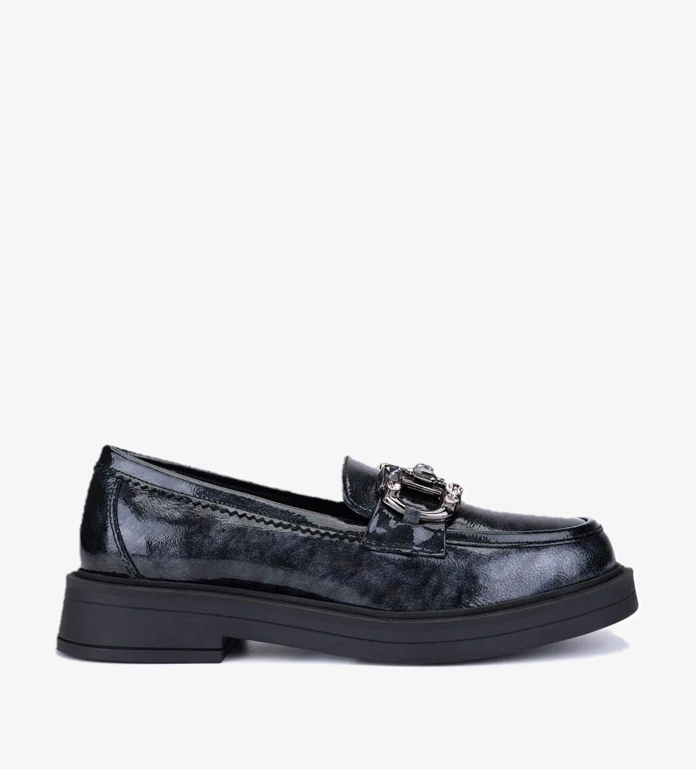 Tamer Tanca Kadın Hakiki Deri Gri Loafer Ayakkabı - Görsel 1