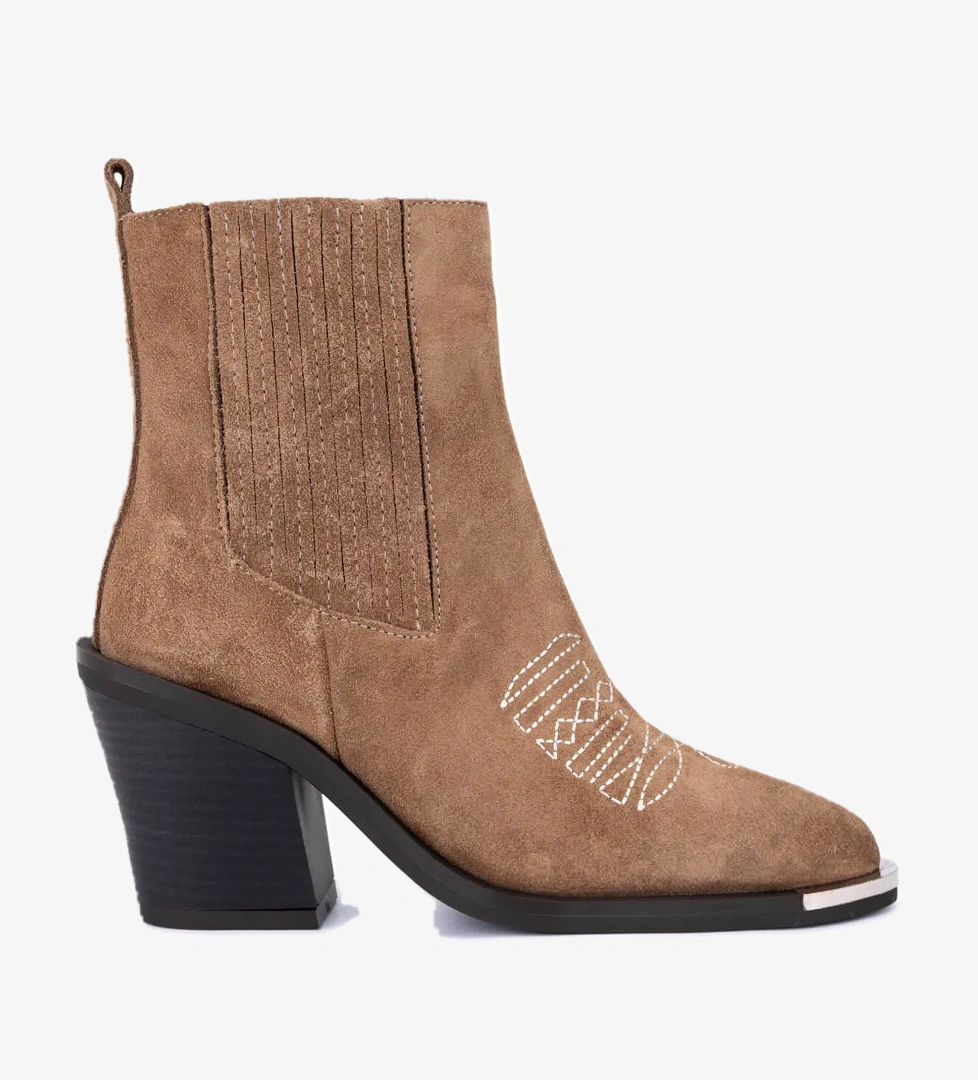Tamer Tanca Kadın Hakiki Deri Taupe Süet Klasik Bot - Görsel 1