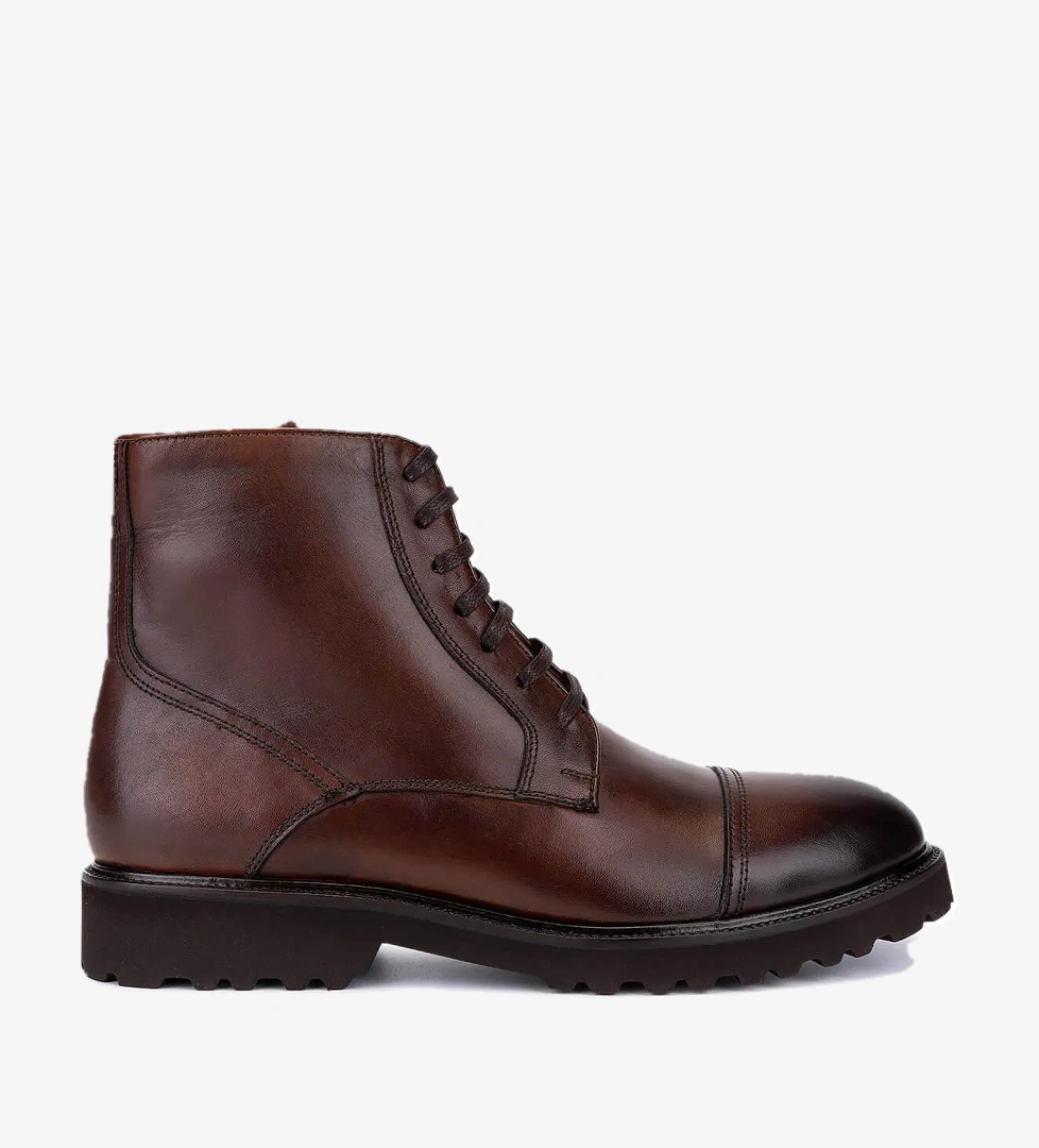 Tamer Tanca Erkek Hakiki Deri Kahverengi Casual Bot - Görsel 1