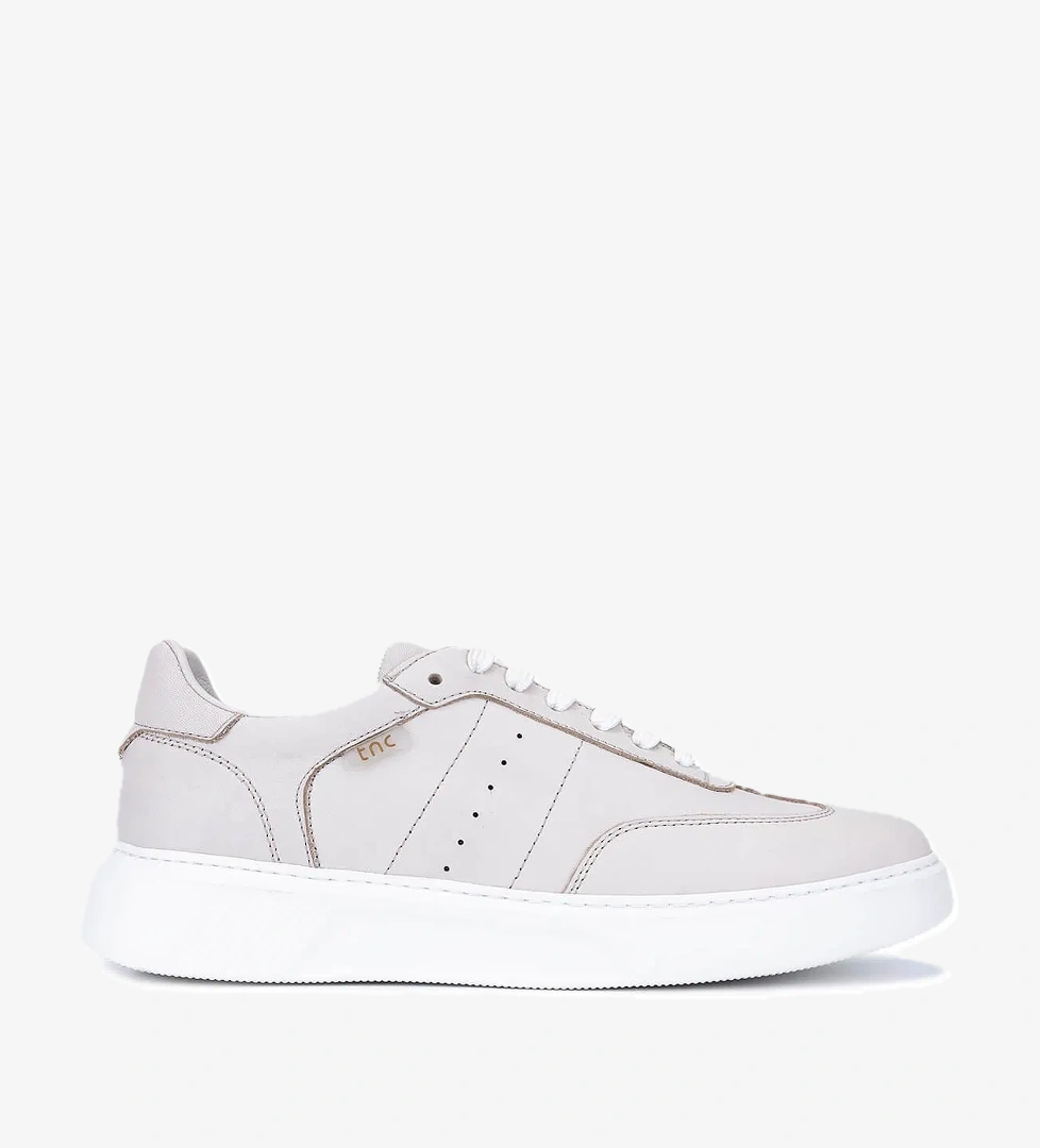 Tamer Tanca Erkek Hakiki Deri Bej Sneakers &amp; Spor Ayakkabı - Görsel 1