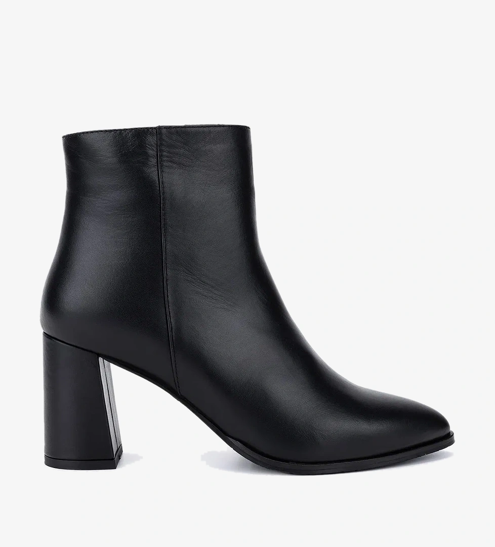 Valmenti Kadın Hakiki Deri Siyah Deri Topuklu Bot - Görsel 1