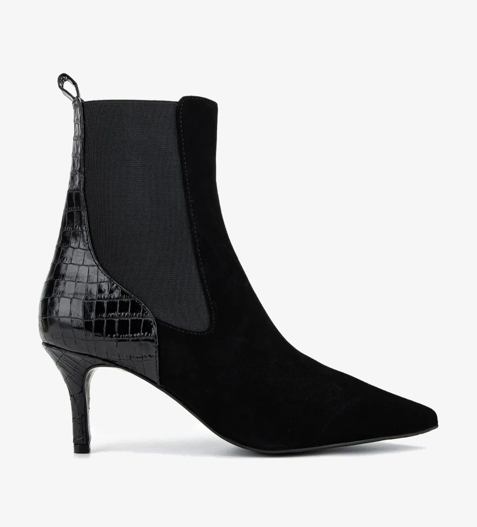 Valmenti Kadın Hakiki Deri Siyah Topuklu Bot - Görsel 1