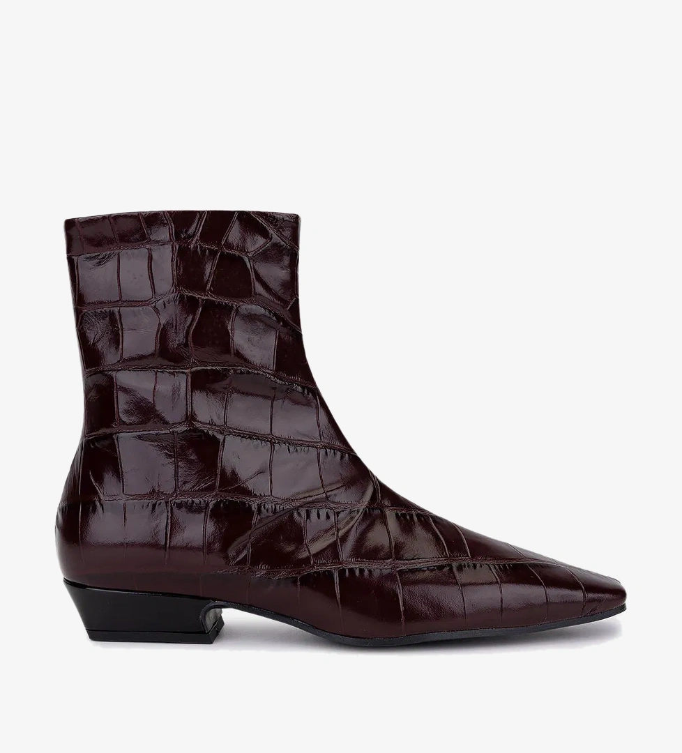 Valmenti Kadın Hakiki Deri Bordo Topuklu Bot - Görsel 1