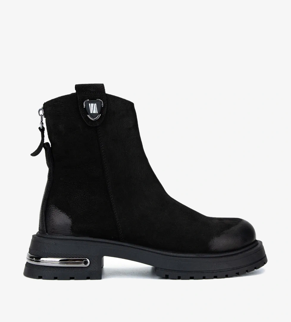 Valmenti Valmenti Kadın Hakiki Deri Siyah Nubuk Casual Bot model görseli