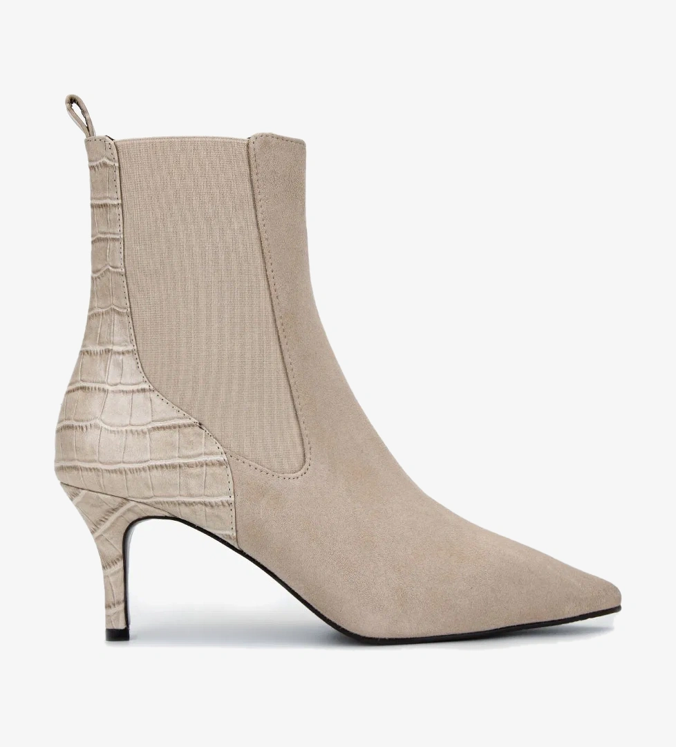 Valmenti Kadın Hakiki Deri Taş Süet Topuklu Bot - Görsel 1