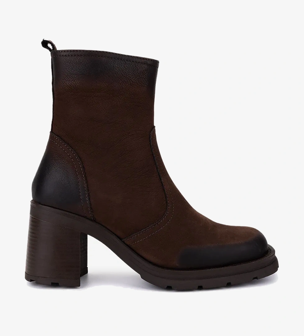 Valmenti Kadın Hakiki Deri Kahverengi Nubuk Topuklu Bot - Görsel 1