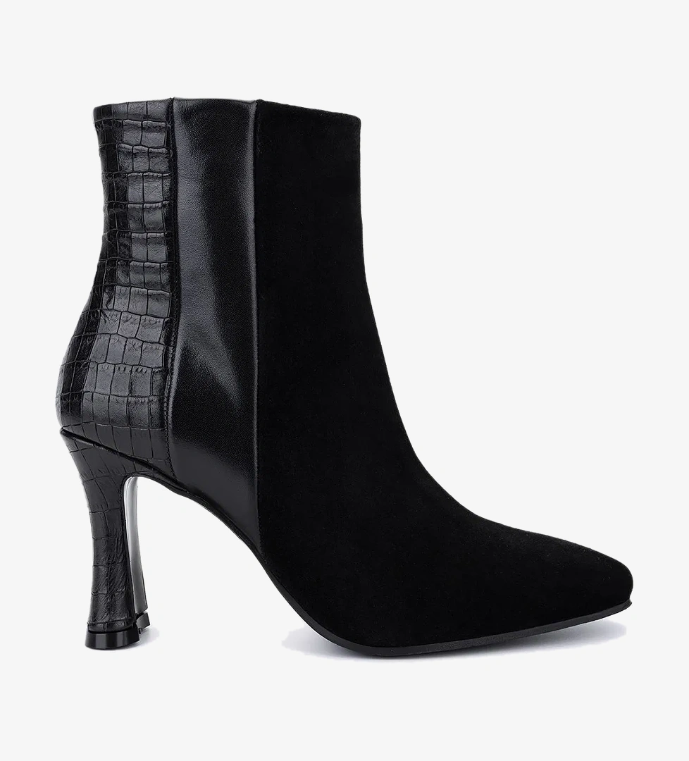 Valmenti Kadın Hakiki Deri Siyah Topuklu Bot - Görsel 1