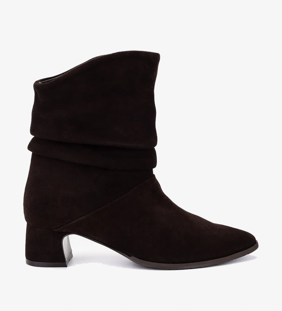 Valmenti Kadın Hakiki Deri Kahverengi Süet Topuklu Bot - Görsel 1