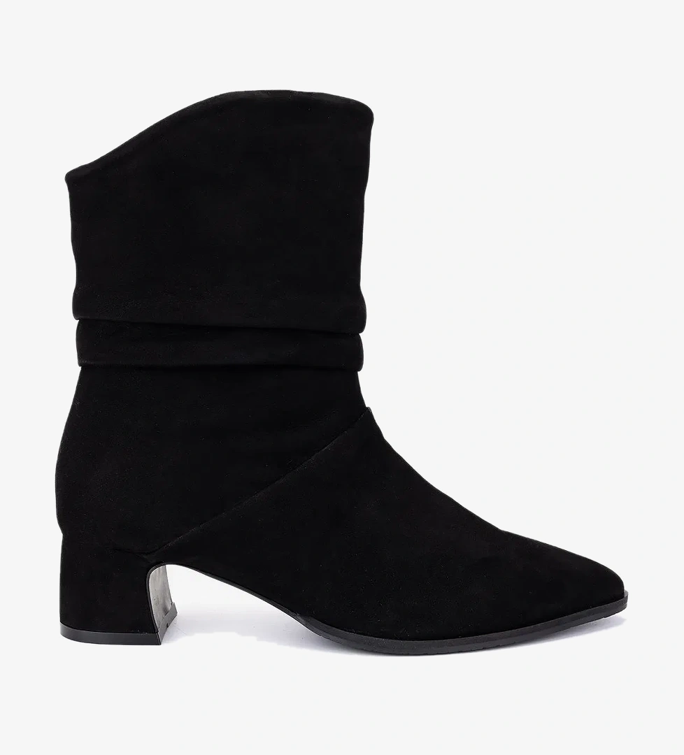 Valmenti Valmenti Kadın Hakiki Deri Siyah Süet Topuklu Bot model görseli