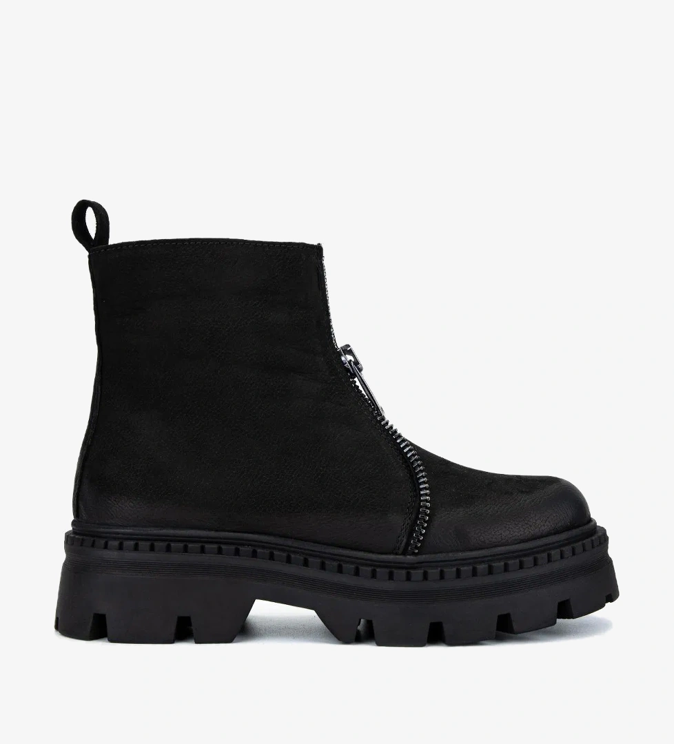 Valmenti Kadın Hakiki Deri Siyah Nubuk Casual Bot - Görsel 1