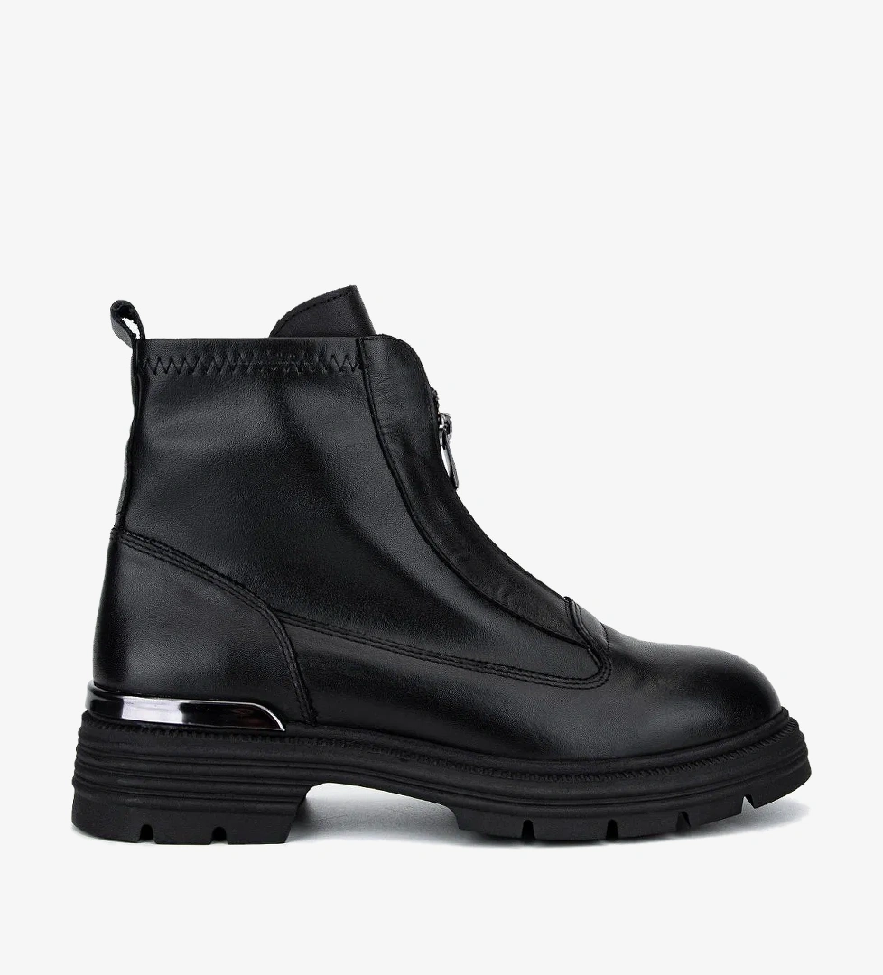 Valmenti Kadın Hakiki Deri Siyah Casual Bot - Görsel 1