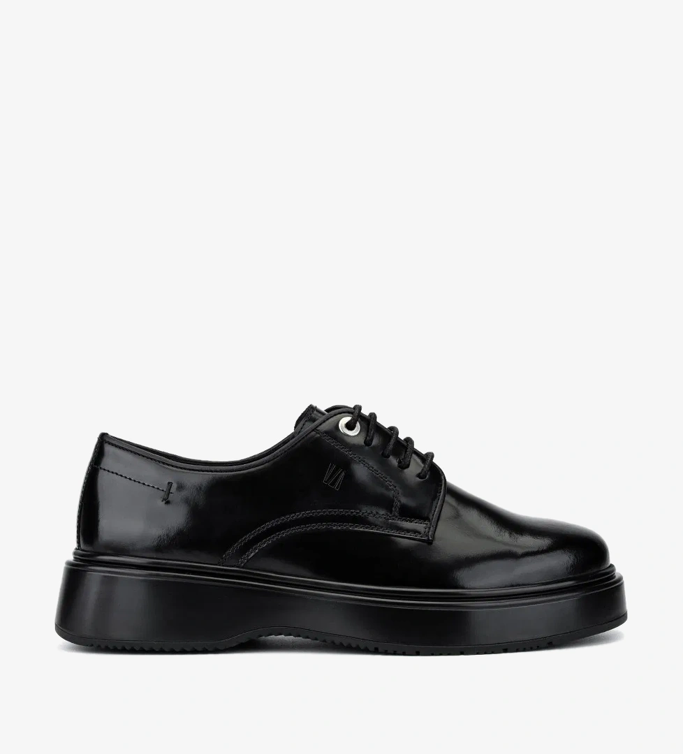 Valmenti Erkek Hakiki Deri Siyah Açma Casual Ayakkabı - Görsel 1